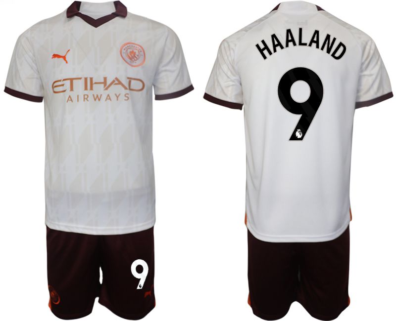 Men 2023-2024 Club Manchester City away white #9 Soccer Jersey->manchester city jersey->Soccer Club Jersey